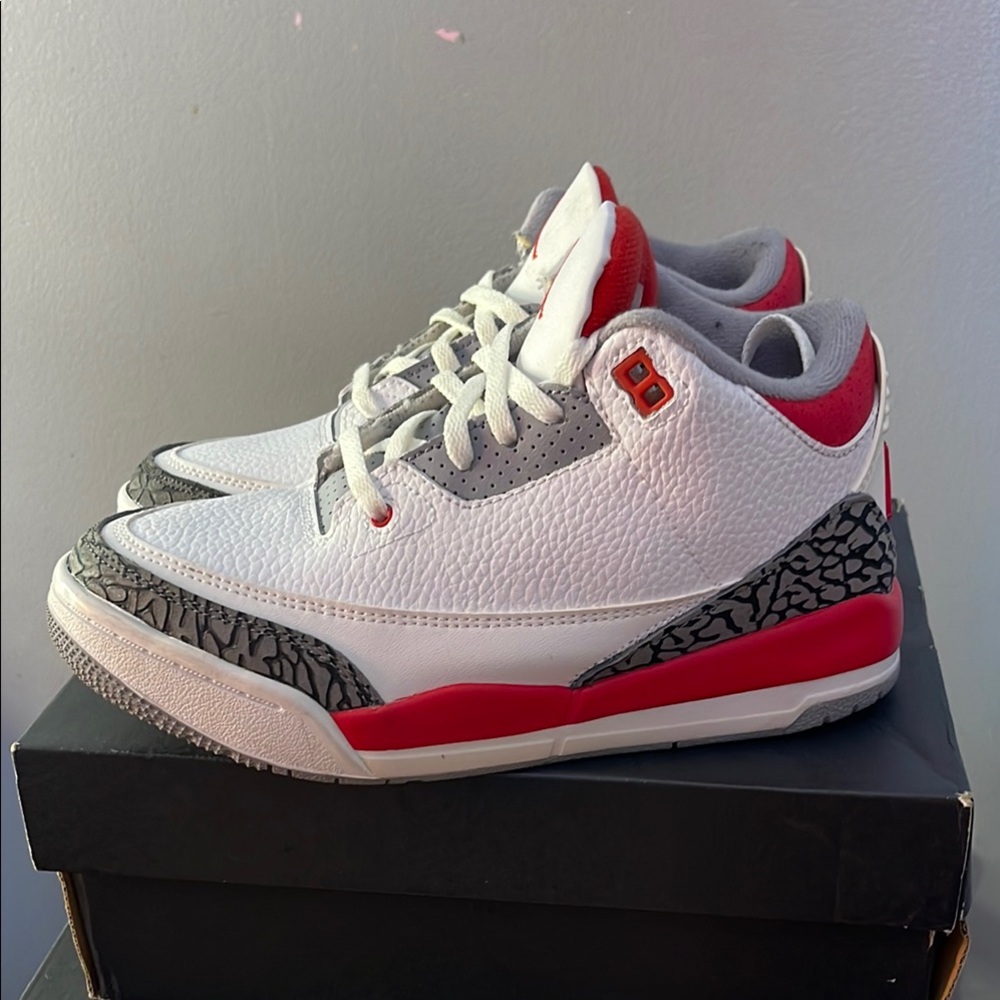 Kids Fire Red Jordan 3s